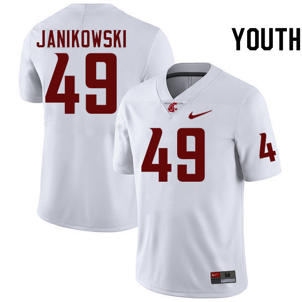 Youth #49 Dean Janikowski Washington State Cougars College Football Jerseys Stitched-White